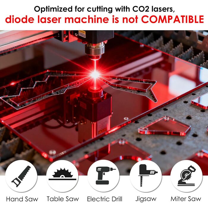 Акрилові дзеркала та пластини, 3 мм, кольорові, 20x20 см, 8 шт. для рукоділля, декору та DIY проєктів