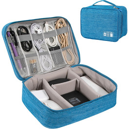Водонепроникна сумка-органайзер для кабелів та аксесуарів: USB-накопичувачі, SD-карти, Power Bank (Himmelblau)