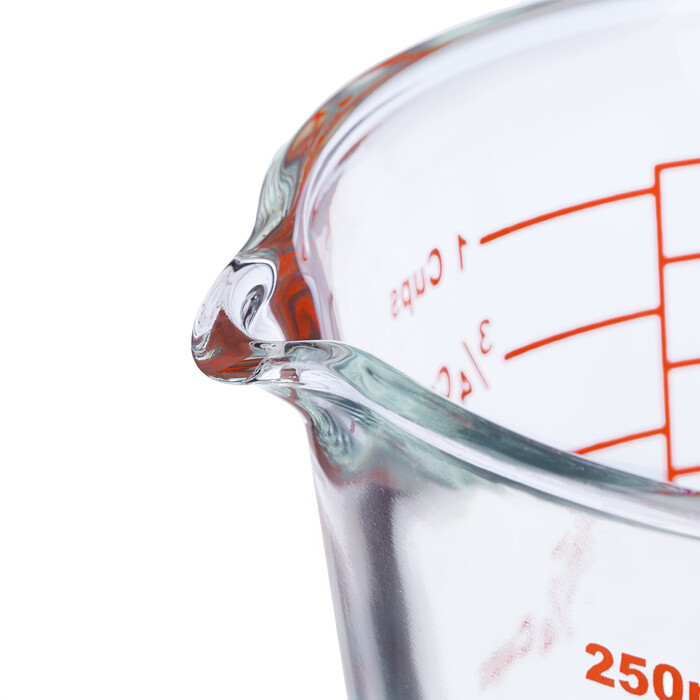 Relaxdays 250 ml Glass Measuring Cup