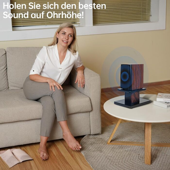 Підставки для акустики OUUTMEE 60 см (24 дюйми) з дерева – міцні підставки Hi-Fi для домашнього кіно, універсальні підставки для акустичних систем з можливістю засипання піском (2 шт.)