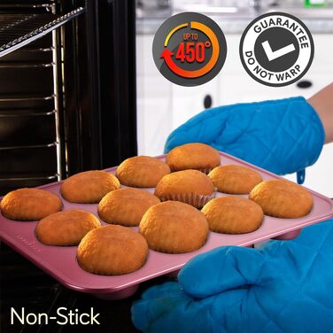 Набір керамічного кухонного посуду NutriChef з антипригарним покриттям, 20 предметів, з кришками та кухонним приладдям, колір коричнево-рожевий