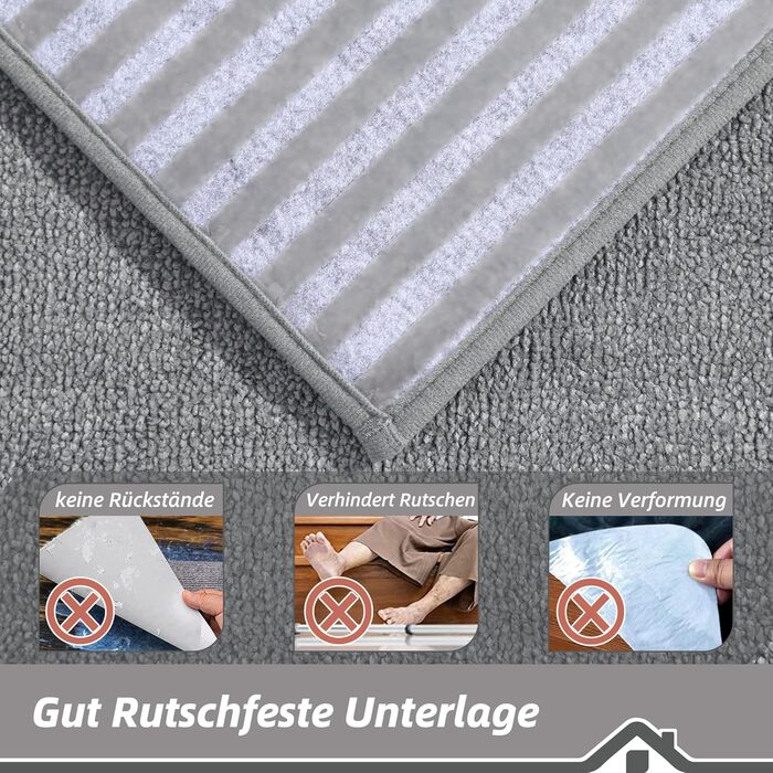 BEQHAUSE Non-Slip Stair Treads - 15 Piece Set - Washable Carpet for Kids, Seniors & Pets - 22x70cm Polyester & TPE