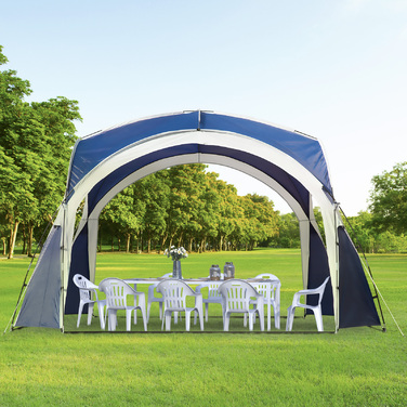 Outsunny Dome Tent for 6-8 People 3.5x3.5x2.22m Garden Tent Party Tent Gazebo Patio Polyester Blue