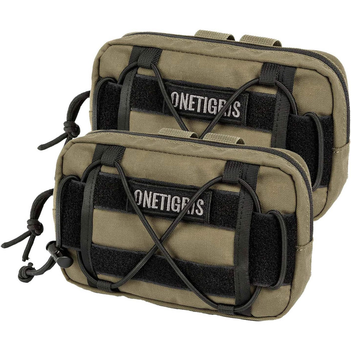 OneTigris EDC-сумка для корму для собак, MOLLE-сумка, підходить для собачого спорядження та тренувань (2 шт., коричнева)