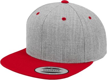 Кепка бейсболка Flexfit Unisex Classic Snapback двоколірна універсального розміру heather/Red