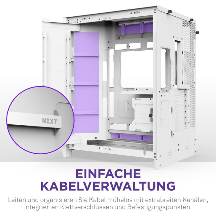 Корпус ПК NZXT H9 Flow (2025) – великий Mid-Tower з двома камерами та покращеною вентиляцією – 3 x 140мм та 1 x 120мм вентилятори, підтримка радіатора 420мм, загартоване скло, Back-Connect, Flow RGB Plus 2025, білий колір