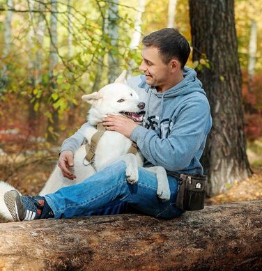 Мішок для ласощів для собак - міцний та водонепроникний аксесуар для прогулянок та тренувань (Чорний) (Сіра версія)