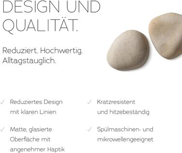 Набір посуду Feinsteinzeug на 6 осіб (18 предметів) — міцний та стійкий до подряпин, бежевий глянцевий | Тарілки, тарілки для десерту та миски | Magnetiks Soft Pebble | 18 предметів