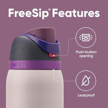 Owala FreeSip Insulated Stainless Steel Water Bottle with Straw for Sports and Travel, BPA-Free, 1.2L, Dreamy Field