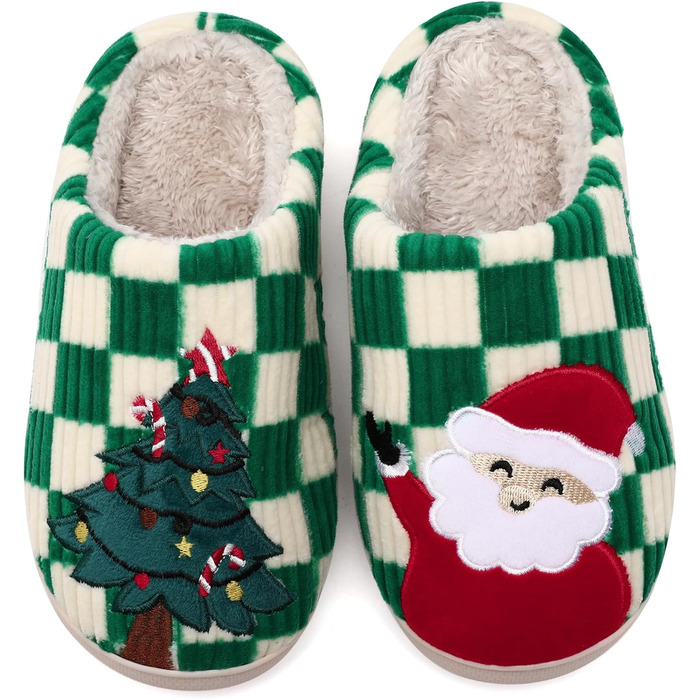 Тапочки халатні для дому Guyarns, жіночі та чоловічі, з м'якою підкладкою з меморі-піни, в клітинку, з антиковзкою підошвою, у формі хмари, для дому та вулиці (42/43 EU, на подарунок на Різдво)