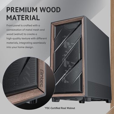 Корпус для ПК Antec Flux Midi Tower, чорний матовий, Gaming Case