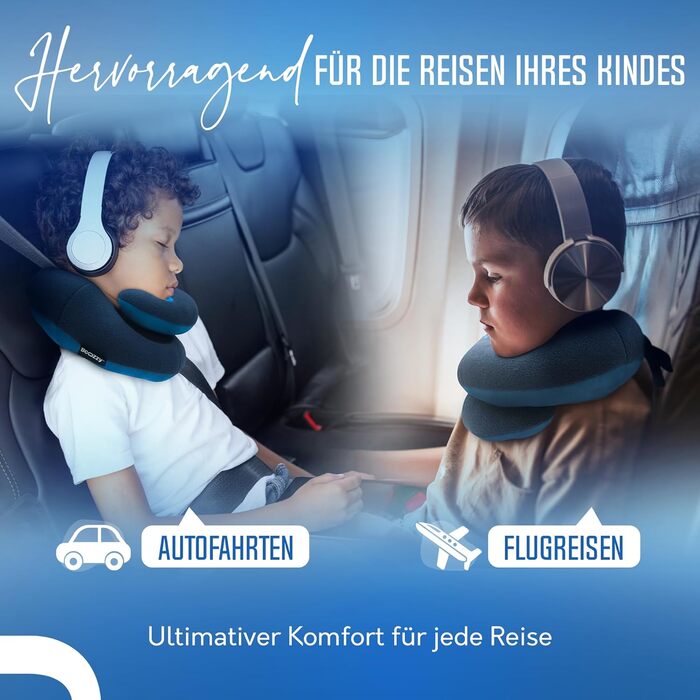 Подушка для шиї BCOZZY для дітей 8-12 років, сірого кольору, середня, для подорожей. Запобігає падінню голови, м'яка, зручна, можна прати.