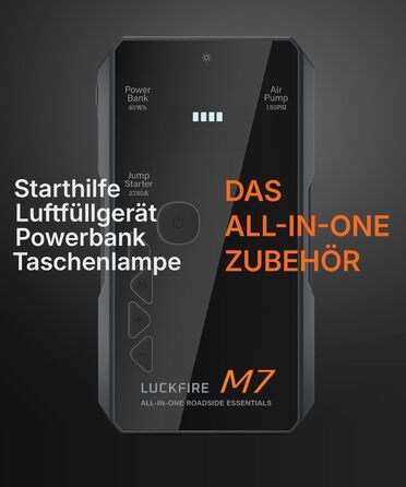 Powerbank для авто Smart Starthilfe з компресором, 12V, 60Wh - Запуск двигуна та підкачка шин, до 8.5л бензину/6.5л дизелю