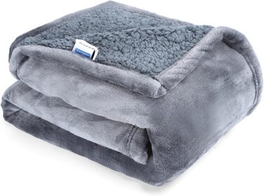 Водонепроникний коврик для собак Nobleza, XXL (203 x 152 см), м'який та пухнастий, для дому та вулиці, підходить для котів, можна прати в пральній машині, двосторонній чохол для дивану, сірий