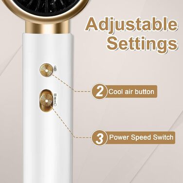 Професійний фен LURICO 2400W з іонізацією, 3 температурні режими, з насадкою-дифузором для салонного та домашнього використання