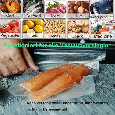 Vacuum Rolls, 5 Rolls, 28x600cm, Reusable BPA-Free Vacuum Sealer Rolls for Vacuum Sealers & Food Vacuum Machine, Suitable for Vacuum Sealers and Foil Sealing Devices