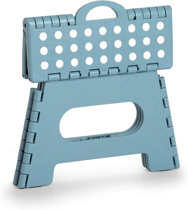 Складний стілець Zeller 13037 Premium, пластиковий, розкладний, з сертифікацією TÜV, вантажопідйомність 150 кг, колір айсбліу