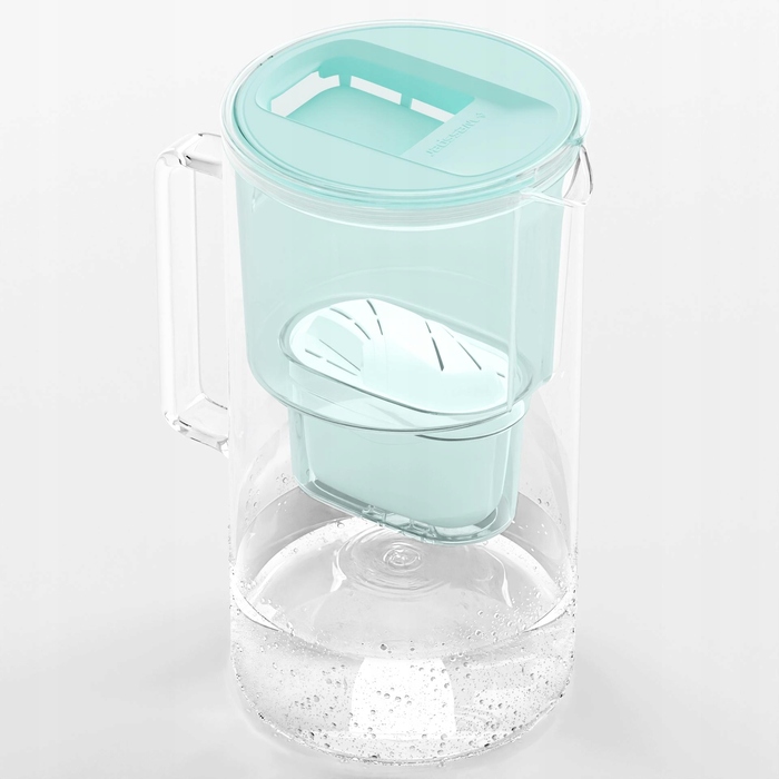 Скляний фільтр-кувшин Wessper D2 BOROSILICATE 3л, м'ятний + 10 фільтрів
