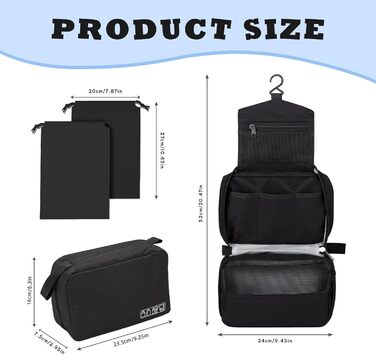 Чоловіча/жіноча косметичка для подорожей з гачком, велика, фіолетового кольору