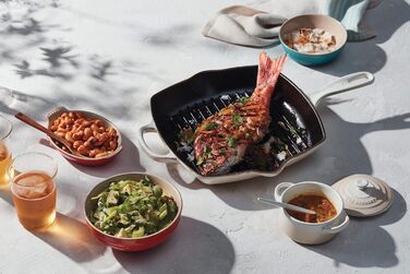 Чавунна гриль-пательня Le Creuset Signature, квадратна, 26 см, для всіх типів плит, індукція, 2,86 кг, колір Марсель