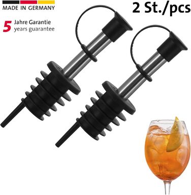 Виливний для пляшок Westmark 2 - Inox Eco-Pour, нержавіюча сталь, з кришкою, чорний/хромований