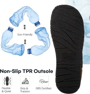 Чоловічі халати-домашні тапочки LongBay з м'якою піною Memory Foam та Sherpa-підкладкою, теплі, чорні, 43 EU