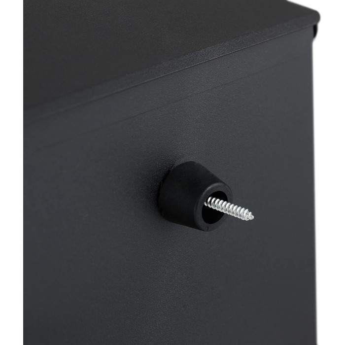 Поштова скринька Relaxdays HBT 37x37x11 см, сталь, чорний/срібний, з оглядовим вікном та замком