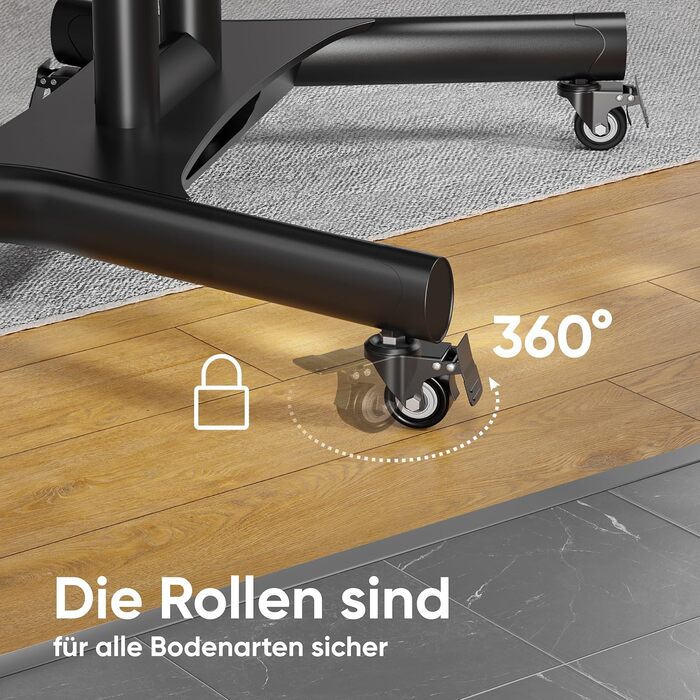 Мобільна підставка для телевізора ONKRON TS1551-B 40-70 дюймів, до 55.5 кг, з поличкою, VESA 600x400, чорна