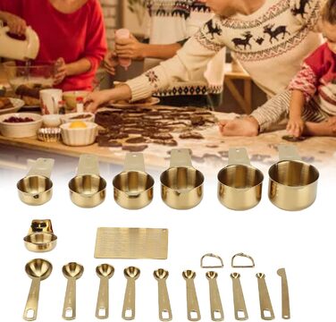 18-Piece Measuring Cup and Spoon Set for Baking, Stainless Steel Coffee Spoon Set, Measuring Cup and Spoon with Scale, for Measuring Flour, Liquids, Granules, and Spices