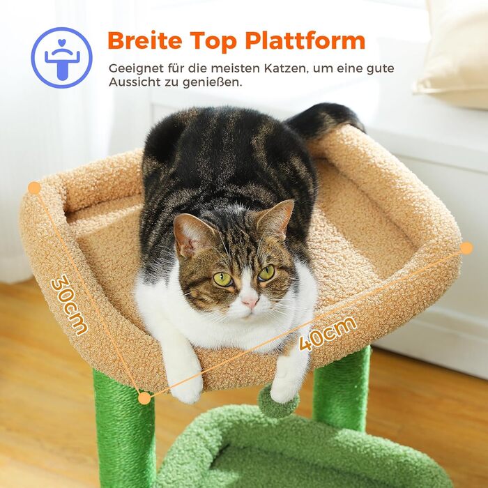 PAWZ Road Cat Tree, Multi-Tier Cat Tower with Sisal-Covered Scratching Post, Cozy Cat Condo, and Large Cat Perch for House Cats (Green)