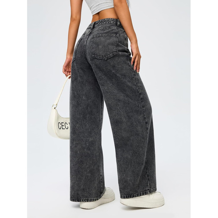 Джинси жіночі Damen Vintage Baggy чорні, широкі, прямі, стиль 90-х Y2K, streetwear, розмір S