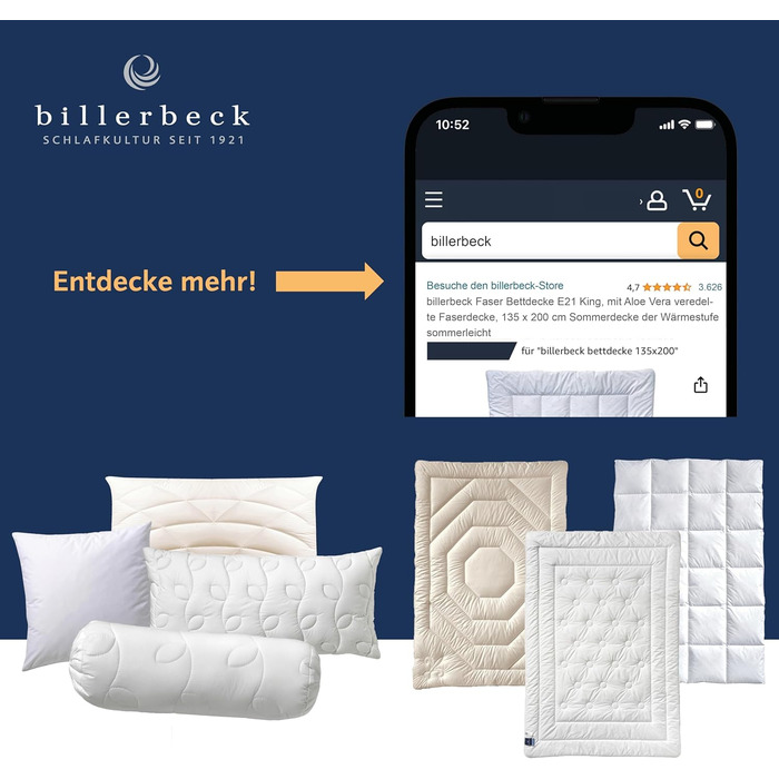 Billerbeck ковдра Wash-Star UNO всесезонна 135x200 см – синтетична ковдра MAGICfill®, порожниста фібра, 100% поліестер, з Eco Wash-Egg, середня щільність