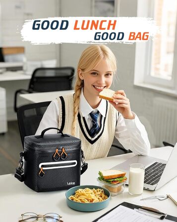 Lekesky 12/20L Ізольована Холодильна Сумка – Переносна Сумка для Пікніків, Походів, Пляжу, Барбекю, Чорна 12/20L