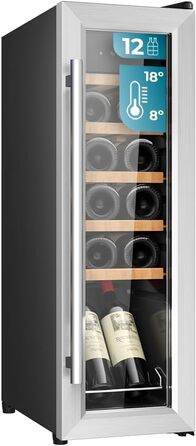 Холодильник для напоїв Cecotec Bolero GrandSommelier 2050 Black - 24 пляшки, компресорний, 5-18°C, Inox + дерево