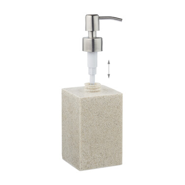 Relaxdays Stainless Steel Soap Dispenser, Rectangular