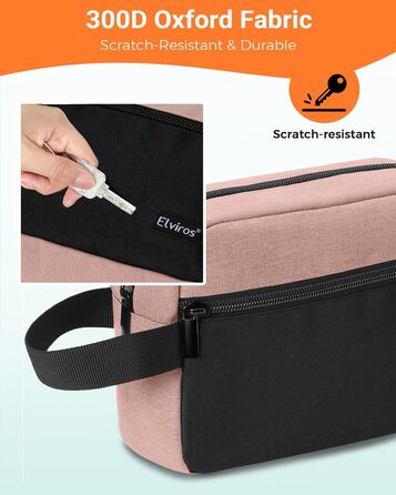 Чоловіча дорожня туалетна сумка, водонепроникна, з кишенею для бритви та ручкою, органайзер для косметики, для спортзалу, душу, ванної кімнати, подарунок для чоловіків, чорно-сіра (чорний & рожевий)