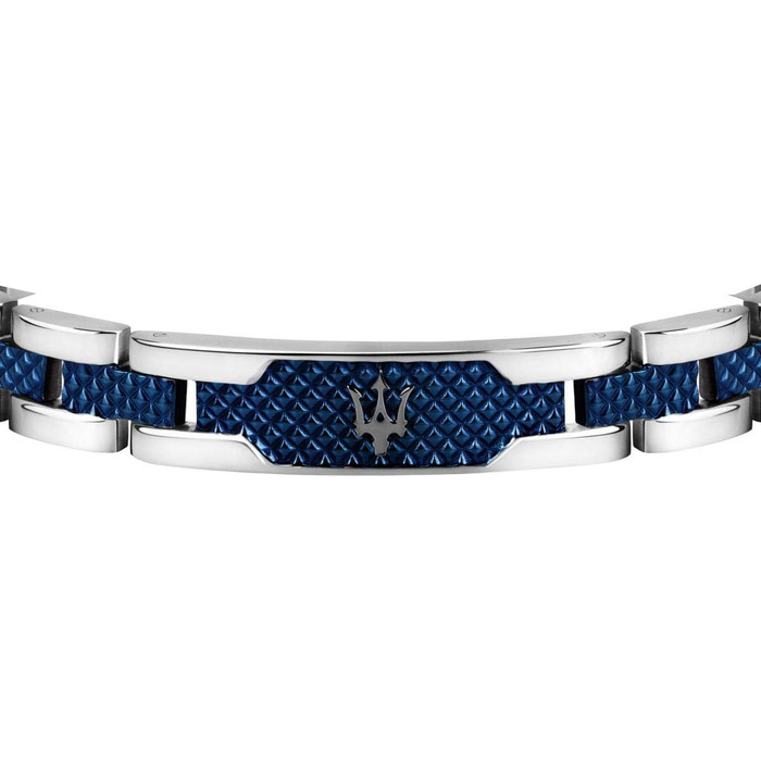 Браслет чоловічий Maserati JEWELS JM419ASC02 сталевий з PVD покриттям (сірий/синій)