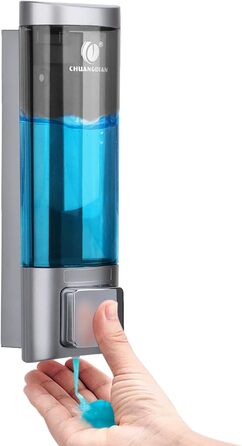 Дозатор мила настінний без свердління REAQUE, 200 мл, для душу, шампуню, дезінфікуючого засобу, мила, чорний