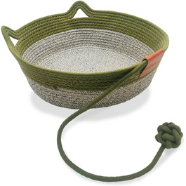 Квіткове ліжко для котів 7WUNDERBAR: зручний корзинка з бавовняних шнурів, діаметр 42 см, висота 15 см, підходить для котів та маленьких собак