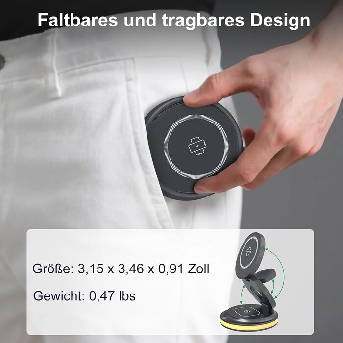 Універсальна зарядна станція 3 в 1 для Apple Watch, iPhone та AirPods з адаптером EU 30W