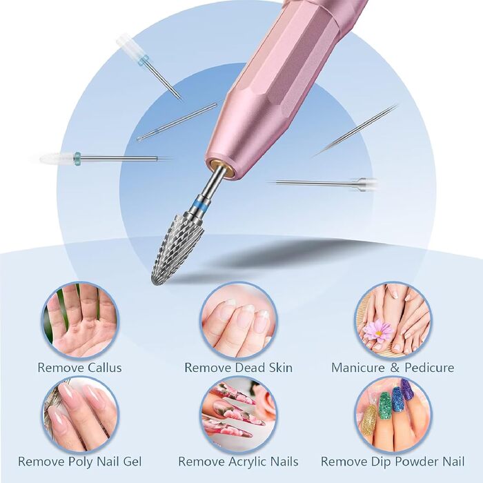 Набір свердел для нігтів Depvko 13 шт. (вольфрам карбід, кераміка, діамант)
