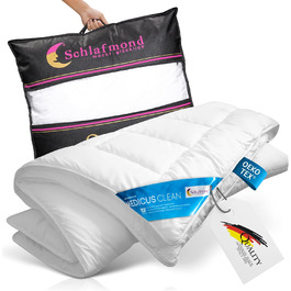 Schlafmond Medicus Clean всесезонна ковдра 135x200 см – преміум стьобана ковдра з бавовни для алергіків, терморегулююча, вироблено в Німеччині