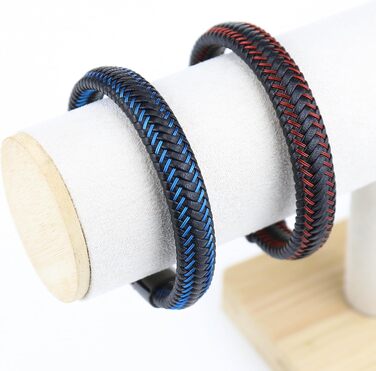 Чоловічий шкіряний браслет Armand, 21 см. Чорний, зелений, червоний, білий. Шкіряний браслет для чоловіків Armand, подарунок на День батька, аксесуар для чоловіків, подарунок для тата (C2)