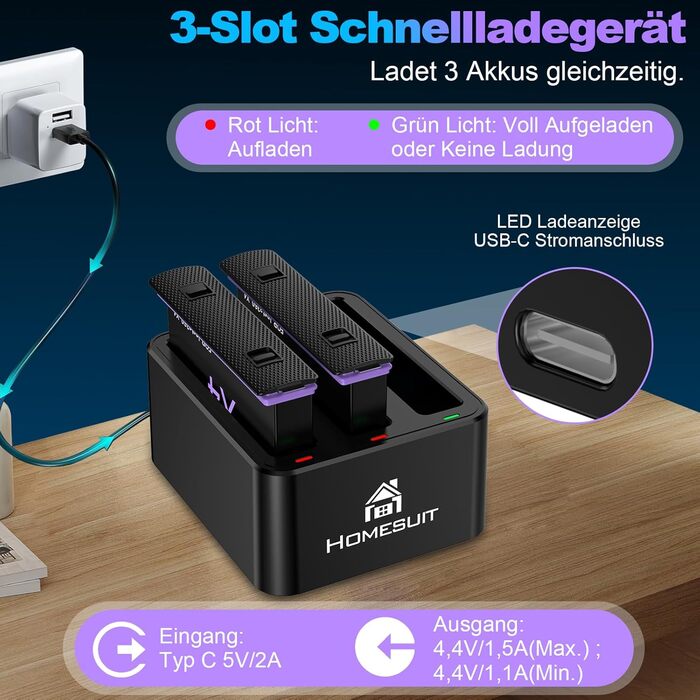 Акумулятор Insta360 X5 2 шт. 2850mAh + LED зарядний пристрій + Micro SD картридер (2x акумулятор X4, 1x LED зарядний комплект)