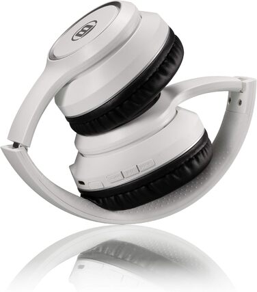 Навушники Bresser Bluetooth Over-Ear з мікрофоном для геймінгу та дзвінків, 3.5 мм, білі