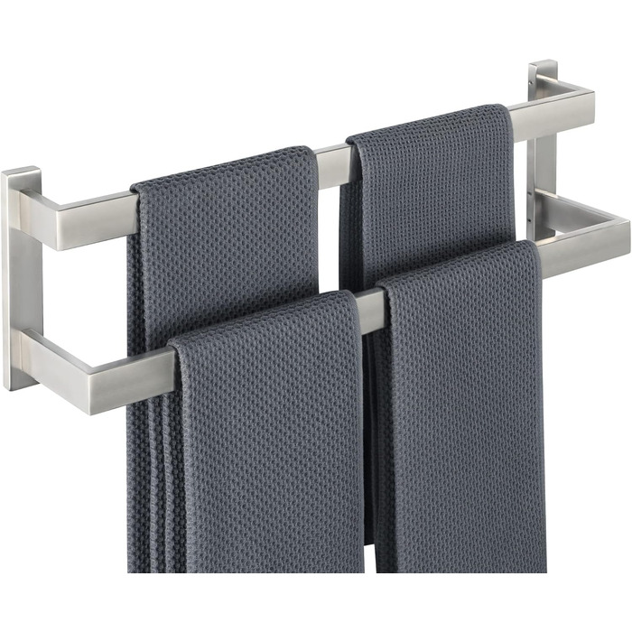 Тримач для рушників SAYAYO: настінна полиця для рушників на 3 секції, 64 см, нержавіюча сталь, для ванної кімнати та кухні