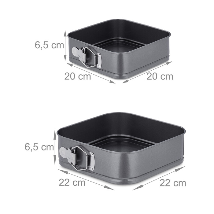 Relaxdays 5-Piece Set of Square Springform Pans