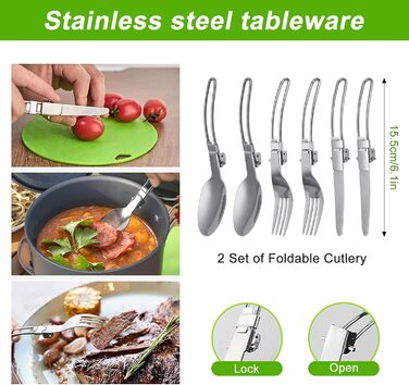 Набір посуду для кемпінгу на 17 частин: набір для приготування їжі на природі, пікніків, риболовлі та походів (2-3 особи)