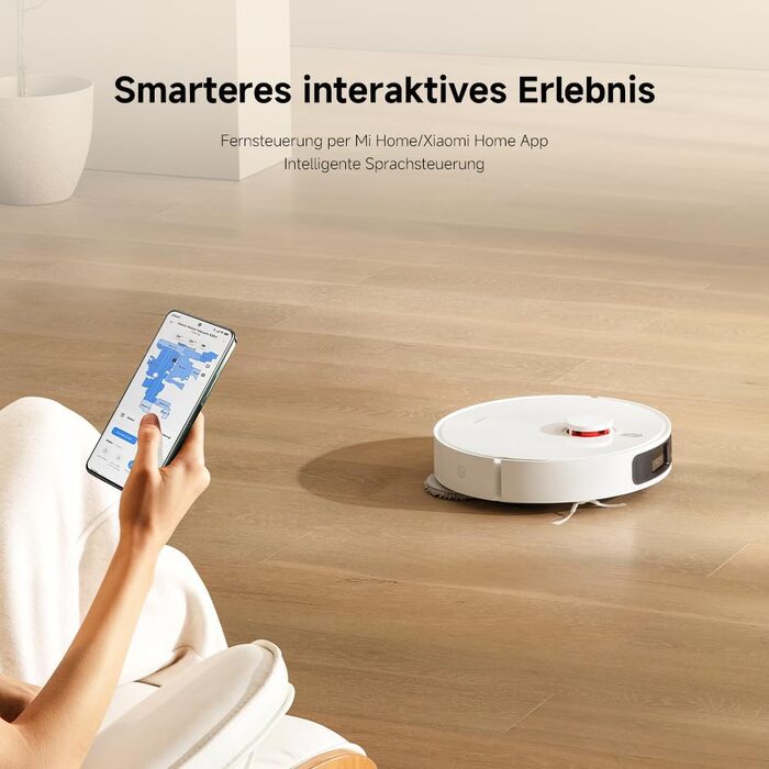 Робот-пилосос Xiaomi Robot Vacuum X20+ з функцією вологого прибирання, потужність всмоктування 6000 Па, підйомні швабри