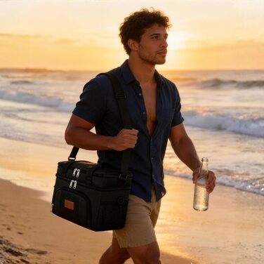 Термосумка JANSBEN для 12 банок: компактна, ізольована, з 6 відділеннями (чорна)